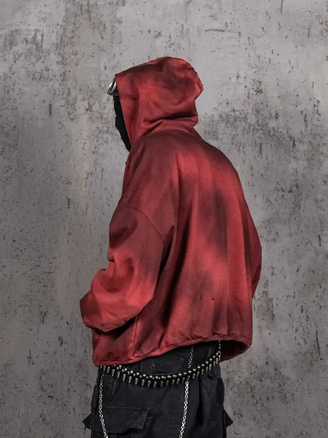 UNDERWATER | Ashen Ember Distressed Elevated Hoodie Red