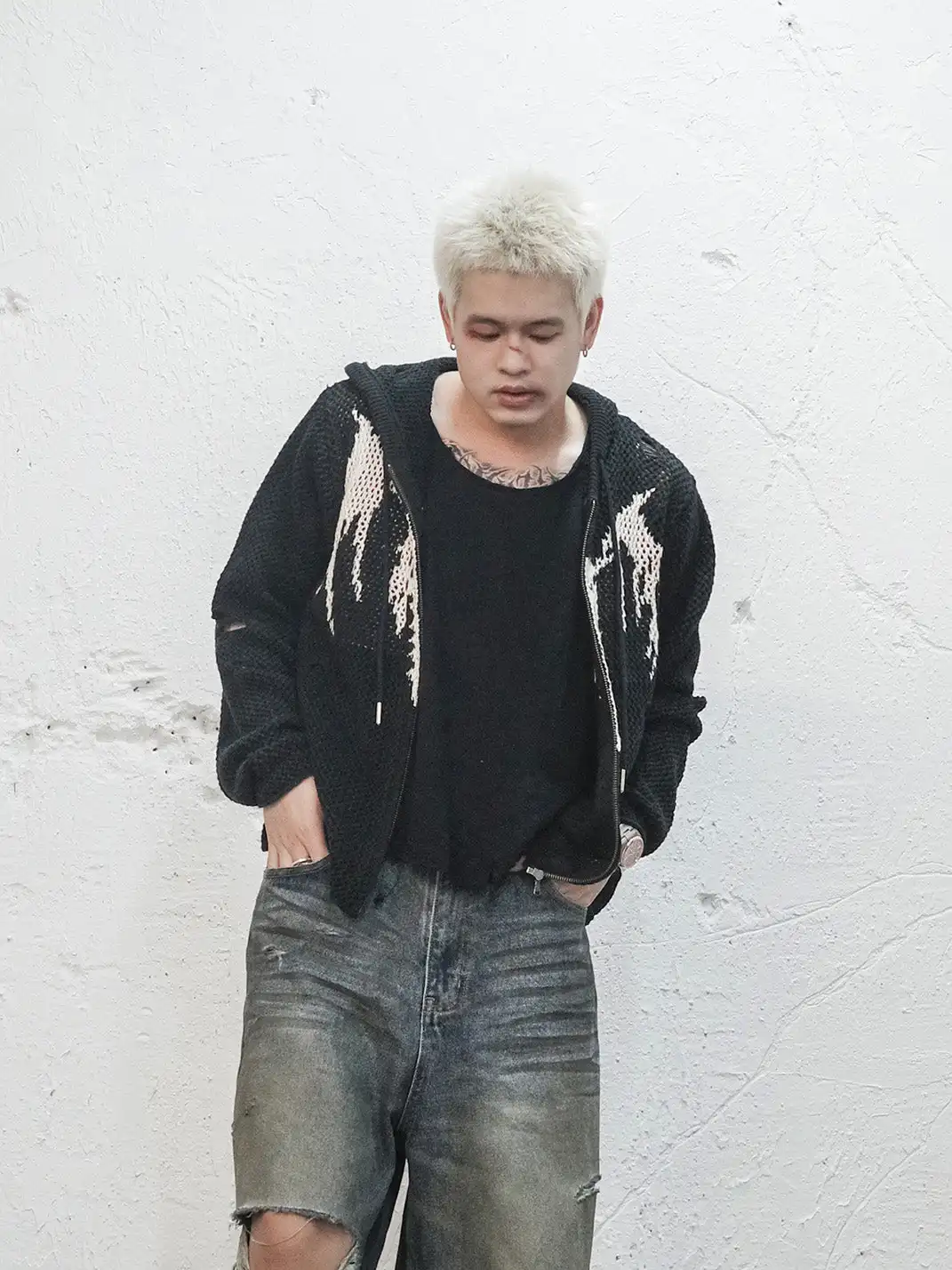 UNDERWATER | Hellbound Wing Hooded Zip-Up Cardigan