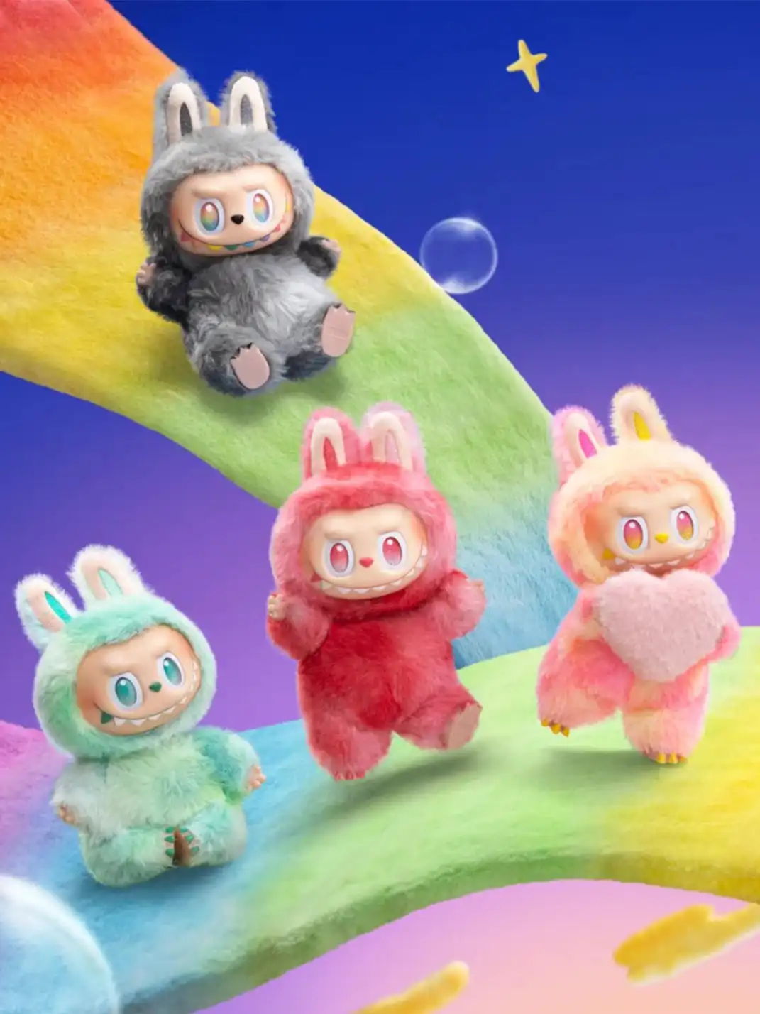 POP MART丨LABUBU Macaron Rubber Face Keychain Figure Blind Box - High Energy Ahead Full Box of 6 Pcs