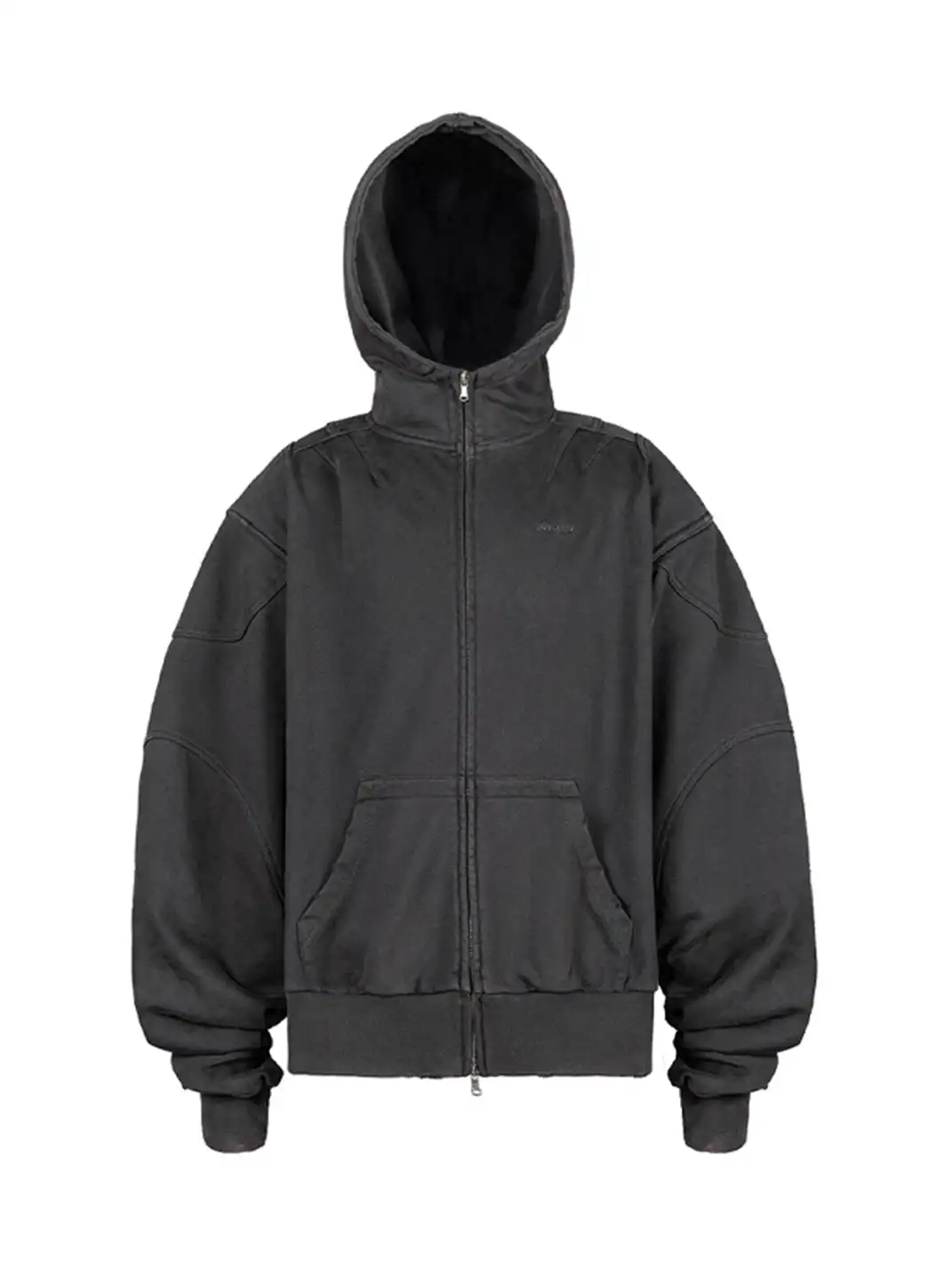 UNDERWATER | Distressed Spliced Fallen Armor Zip-Up Hoodie