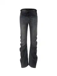 CestNous | Lace-Up Waist Pleated Denim Pants