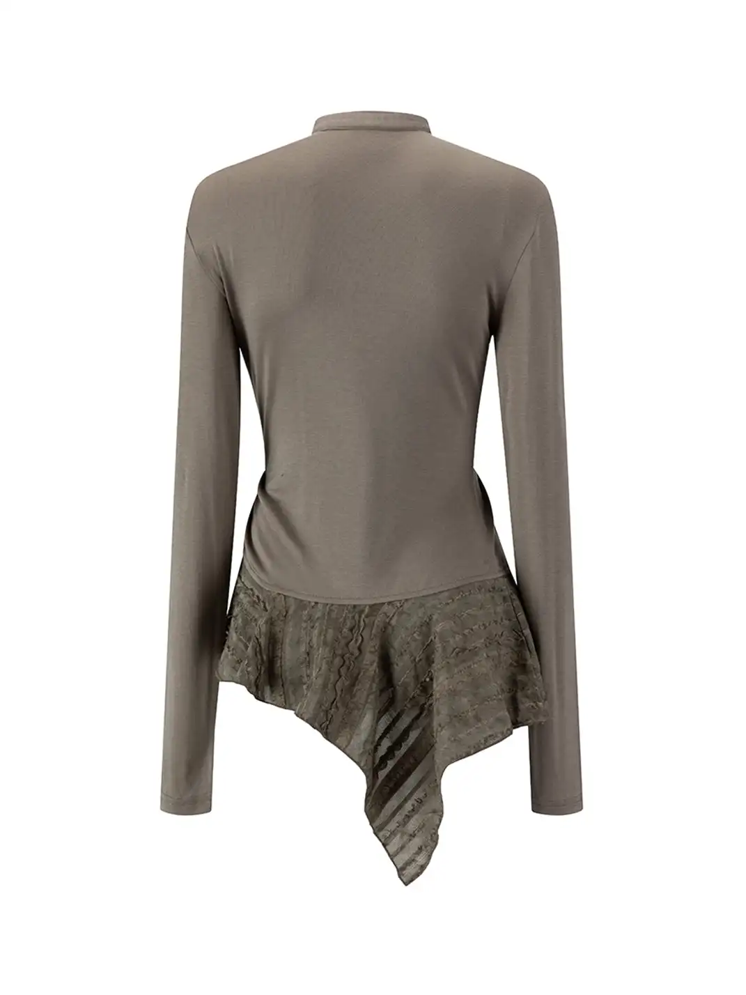 CestNous | Asymmetrical Ruffle Detail Long Sleeve Top
