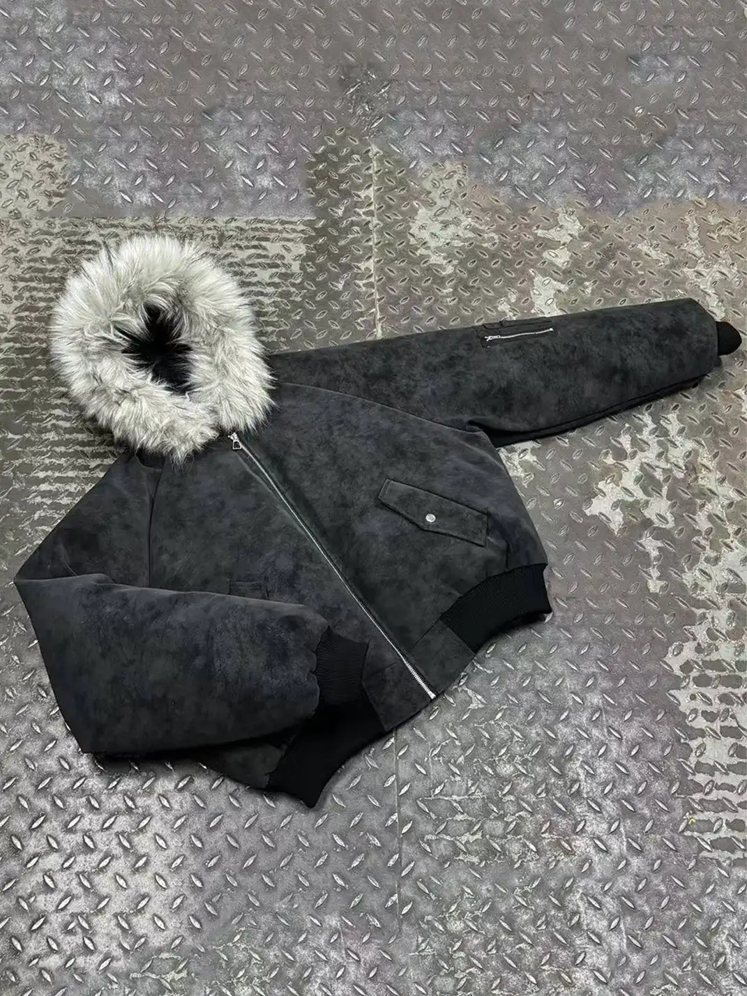 Nastyhub | Camo Raglan Sleeve Hooded Puffer Jacket