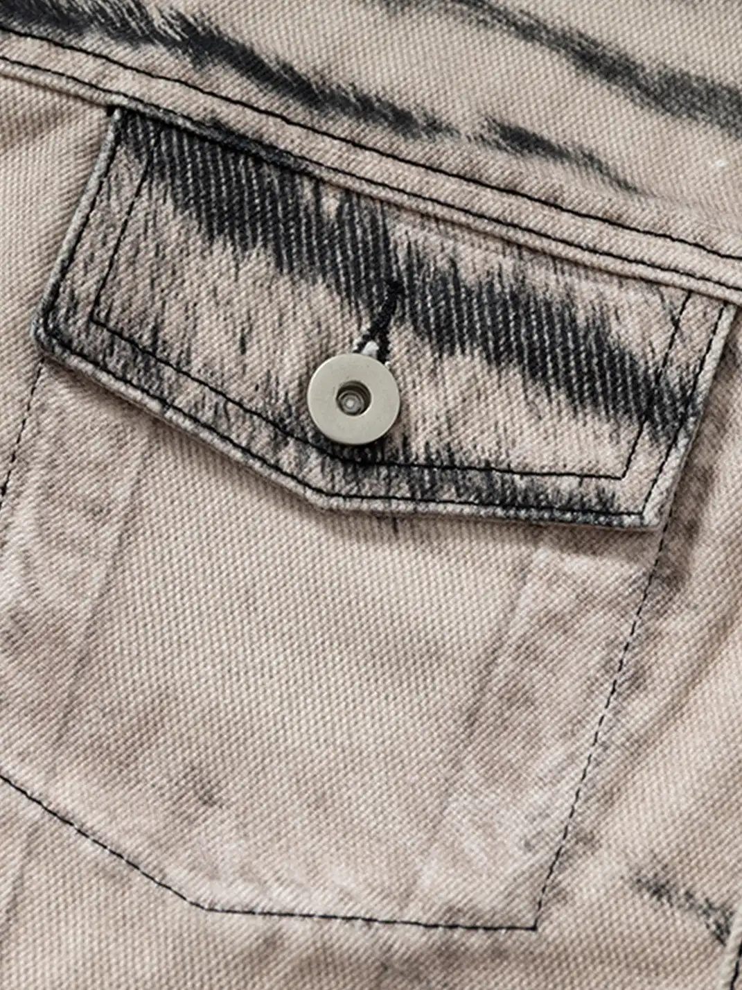 Nastyhub | Tiger Print Flag Graphic Denim Jacket