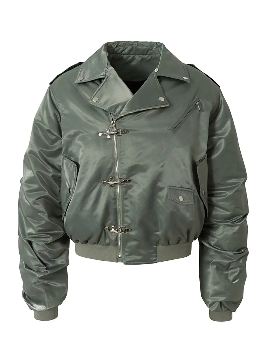 Nastyhub | Detachable Fur Collar Moto Bomber Jacket