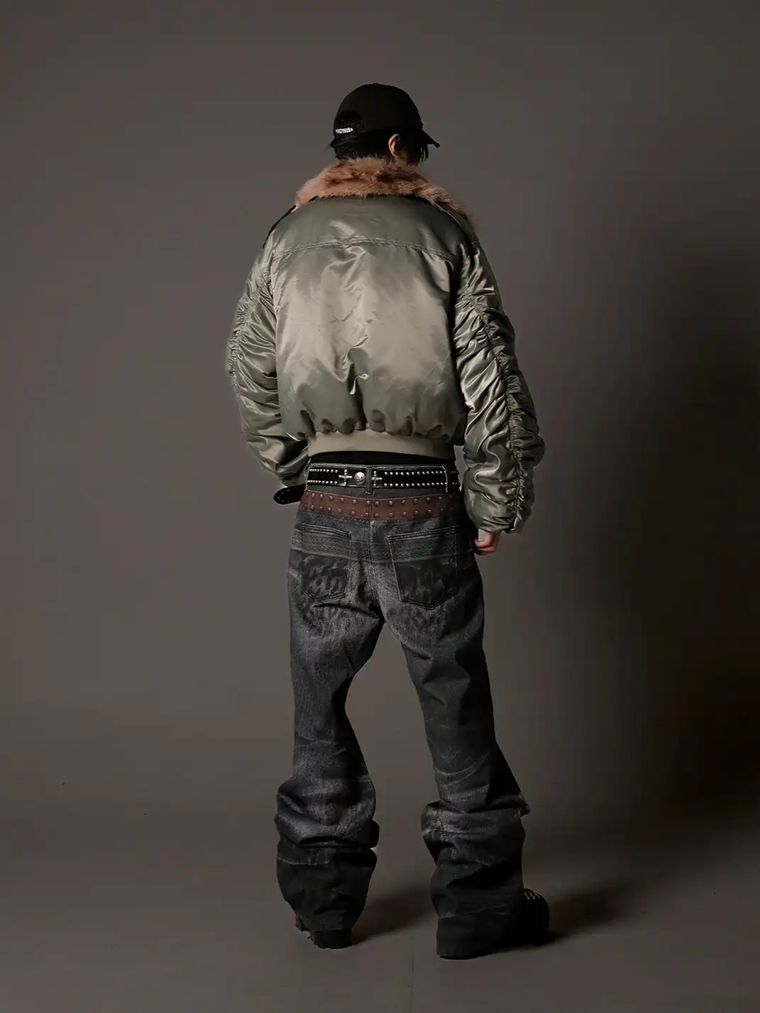 Nastyhub | Detachable Fur Collar Moto Bomber Jacket