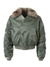 Nastyhub | Detachable Fur Collar Moto Bomber Jacket