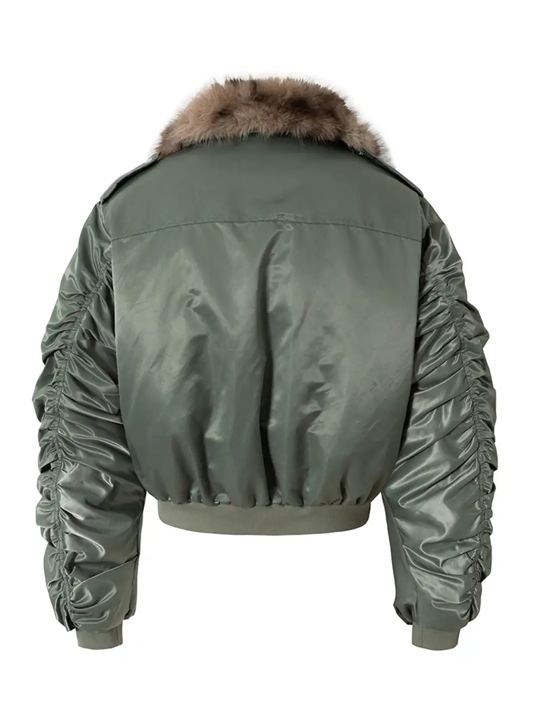 Nastyhub | Detachable Fur Collar Moto Bomber Jacket