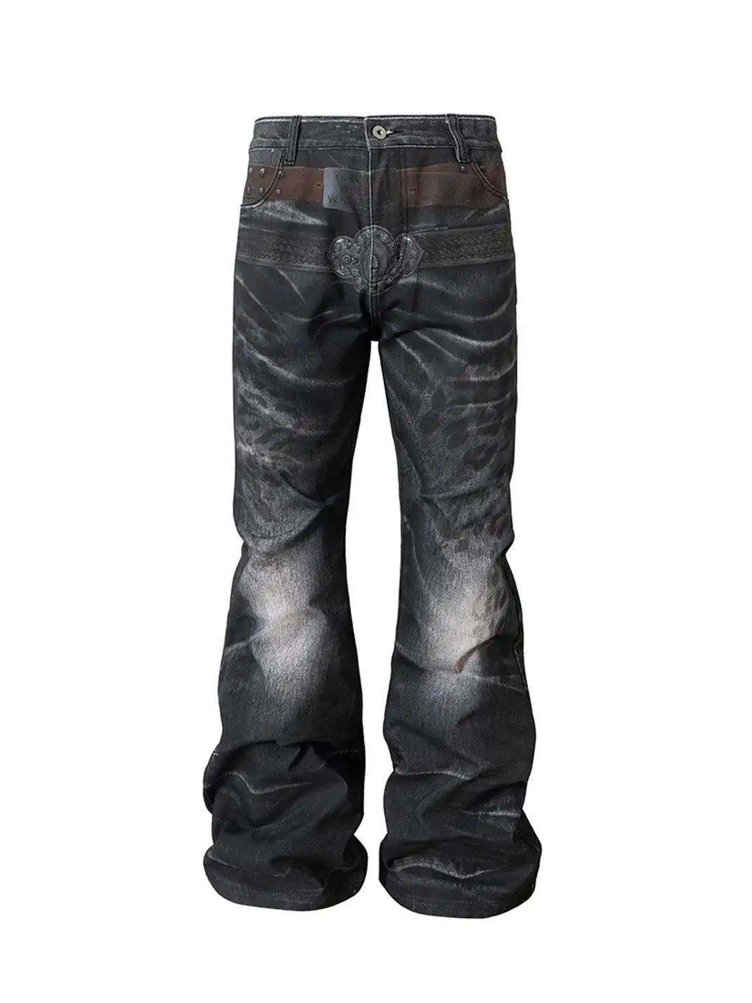 Nastyhub | Printed Wave Leopard Pattern Jeans