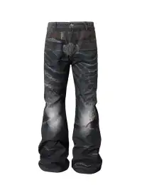 Nastyhub | Printed Wave Leopard Pattern Jeans
