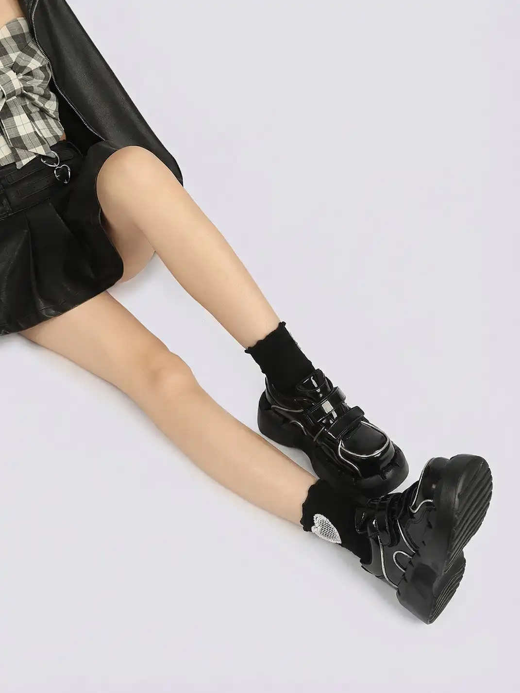 PINJIAHUI | Velcro Platform Shoes