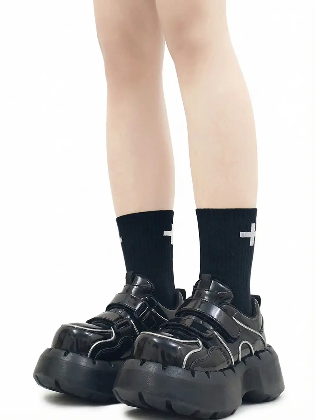 PINJIAHUI | Velcro Platform Shoes