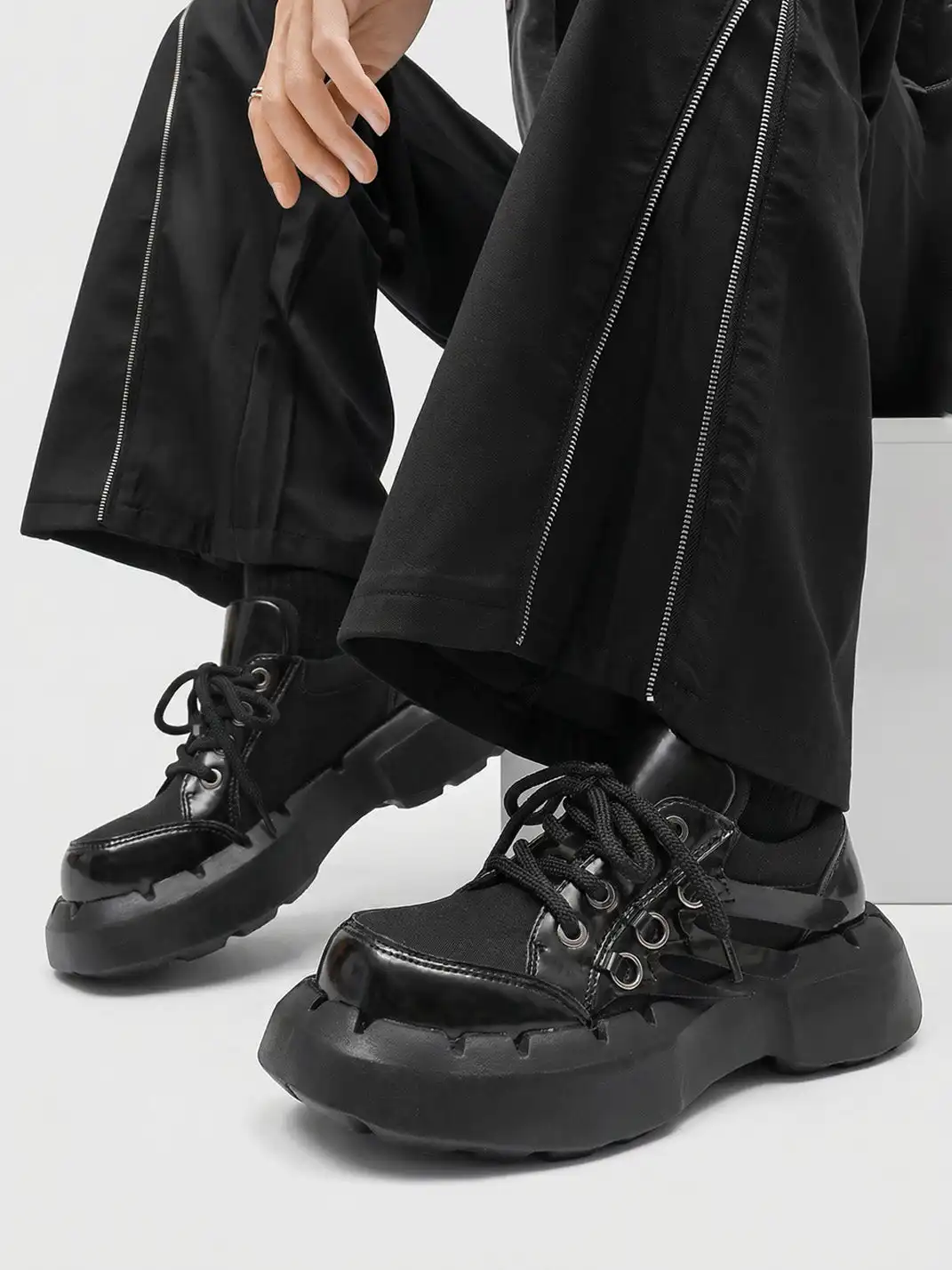 PINJIAHUI | Lace-up Platform Shoes