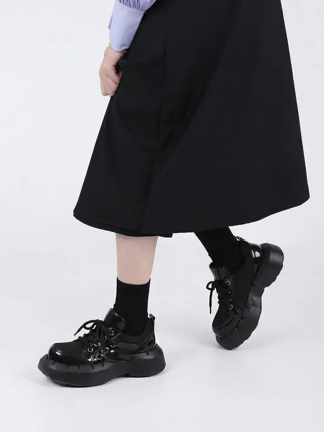 PINJIAHUI | Lace-up Platform Shoes