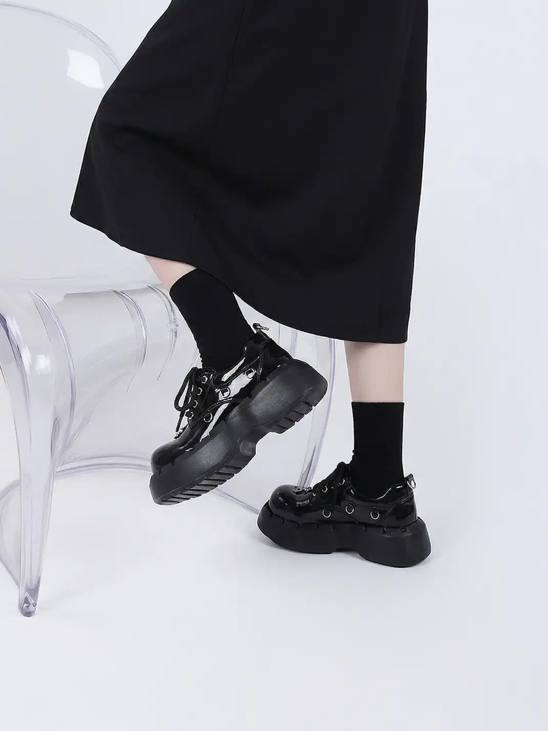 PINJIAHUI | Metal Punk Platform Shoes