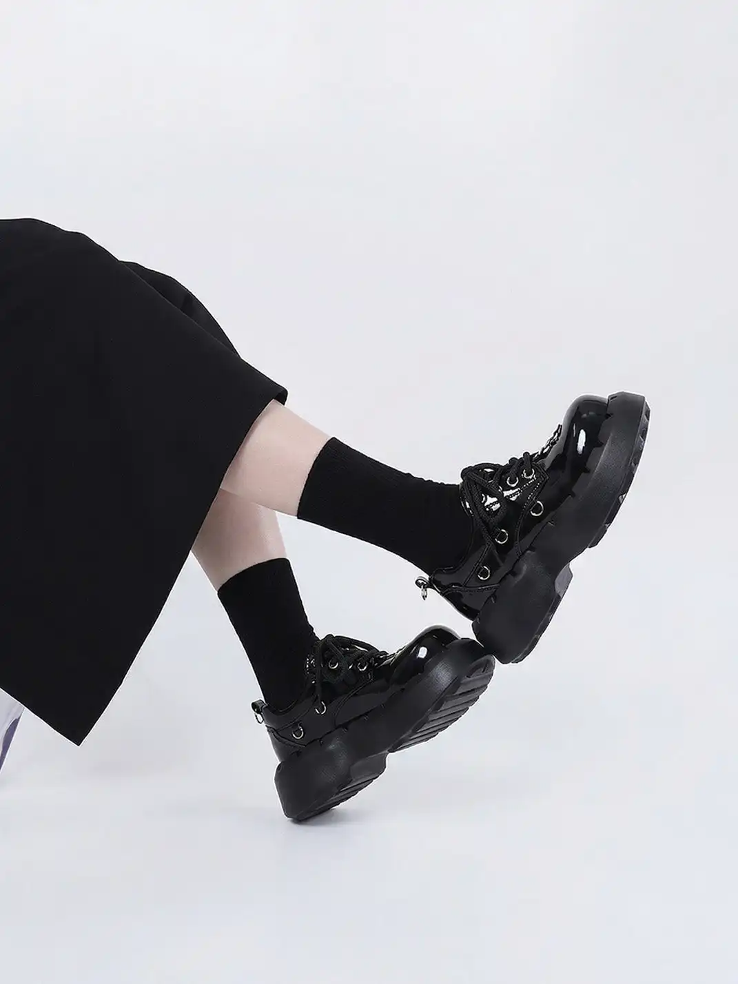 PINJIAHUI | Metal Punk Platform Shoes