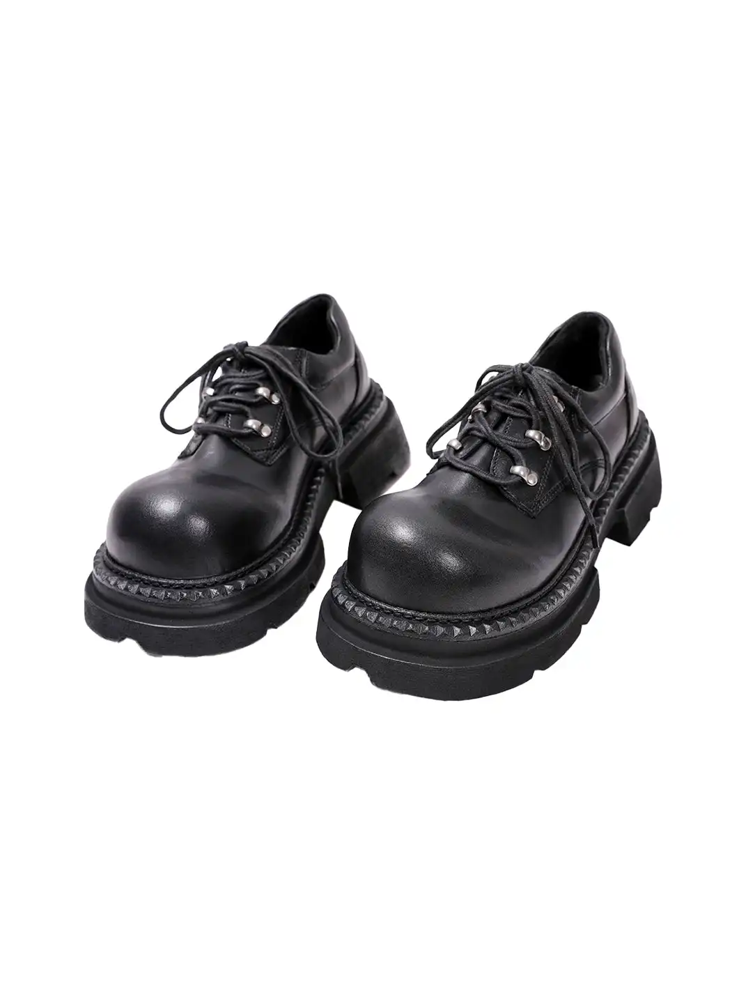 PINJIAHUI | Lace-up Leather Derby Shoes