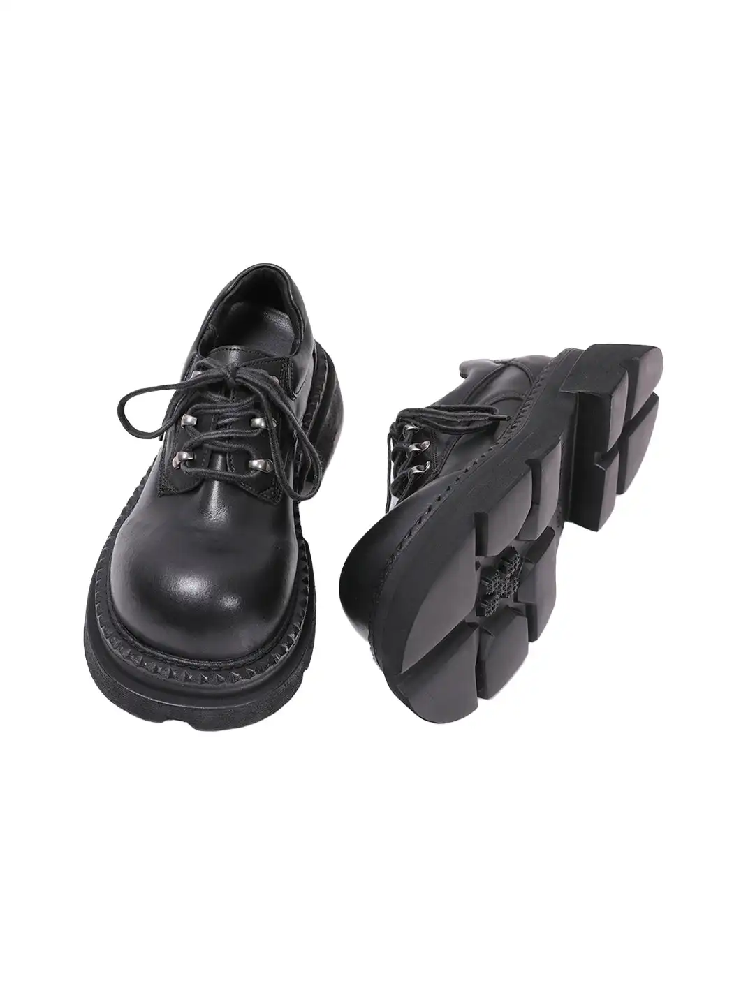 PINJIAHUI | Lace-up Leather Derby Shoes