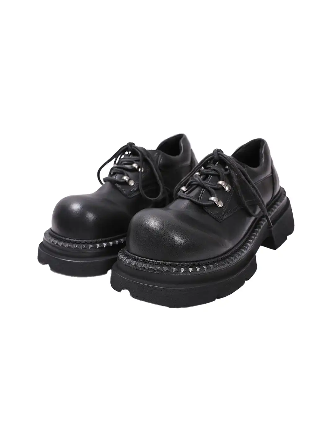 PINJIAHUI | Lace-up Leather Derby Shoes