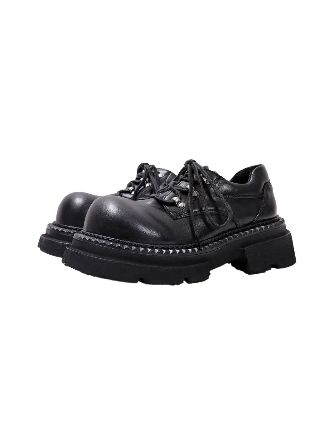 PINJIAHUI | Lace-up Leather Derby Shoes