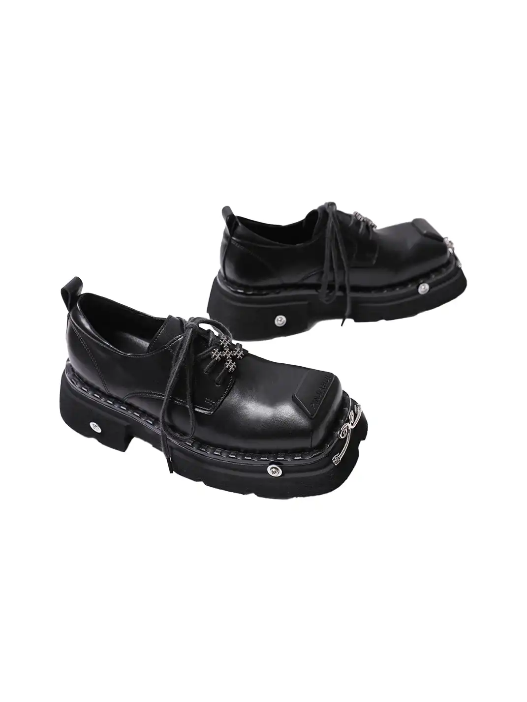 PINJIAHUI | Metal Square-toe Derby Shoes