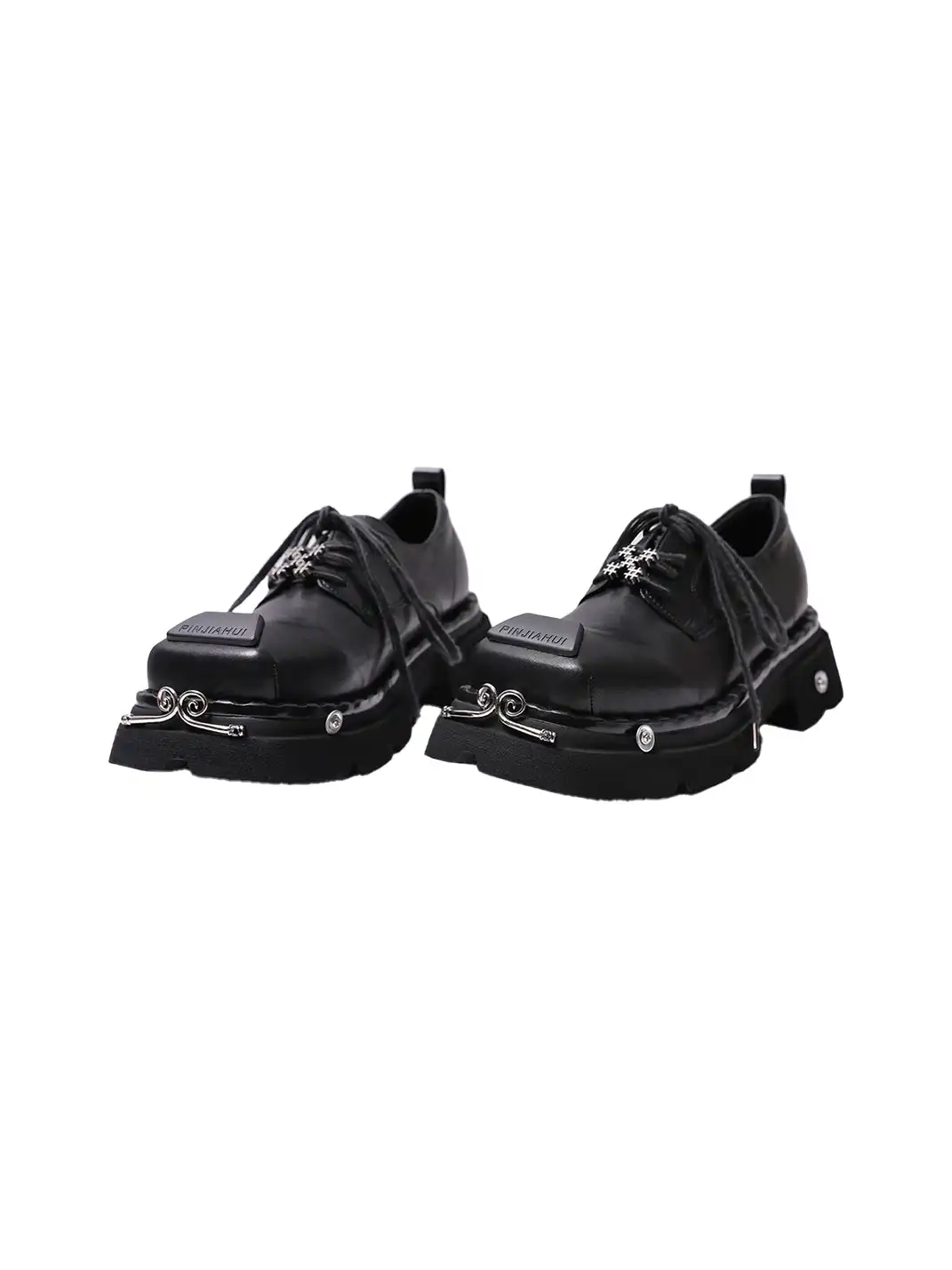PINJIAHUI | Metal Square-toe Derby Shoes