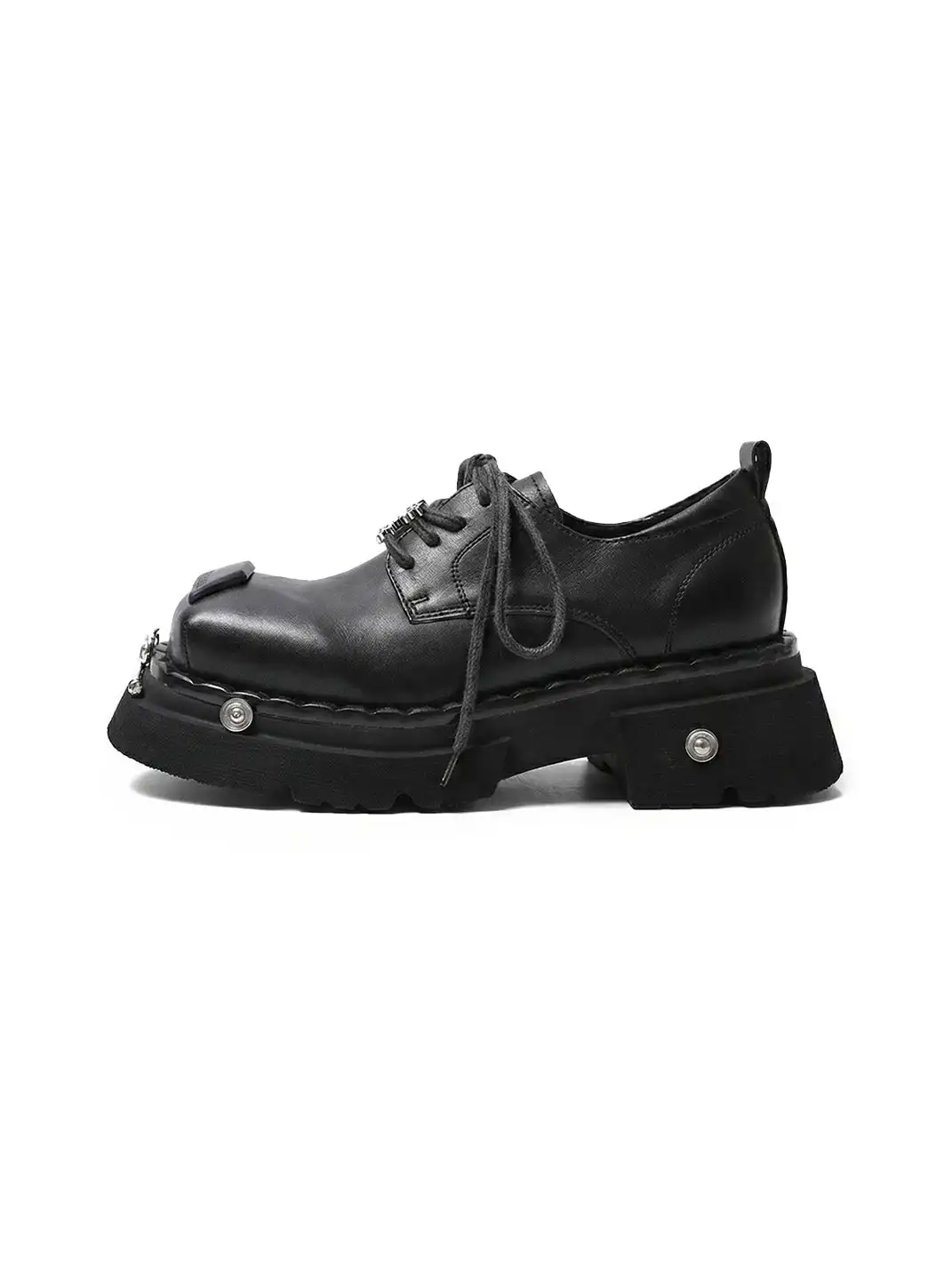 PINJIAHUI | Metal Square-toe Derby Shoes