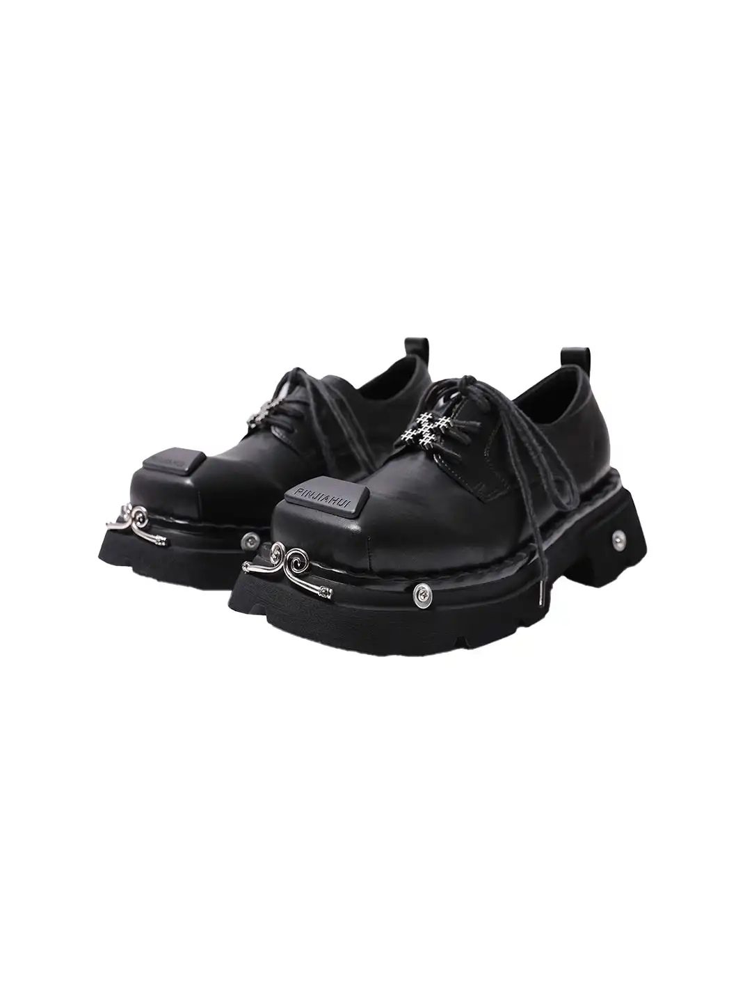 PINJIAHUI | Metal Square-toe Derby Shoes