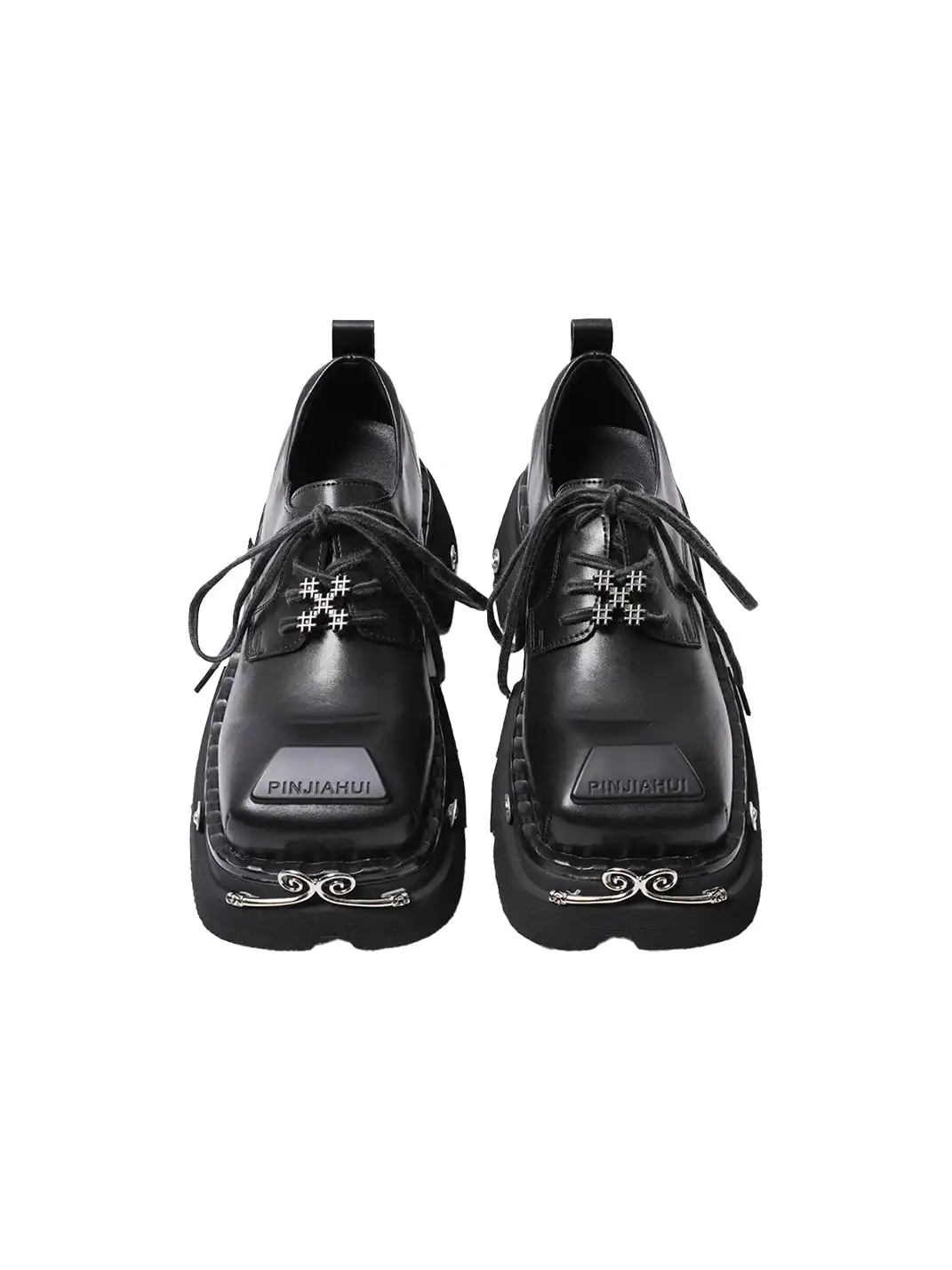 PINJIAHUI | Metal Square-toe Derby Shoes