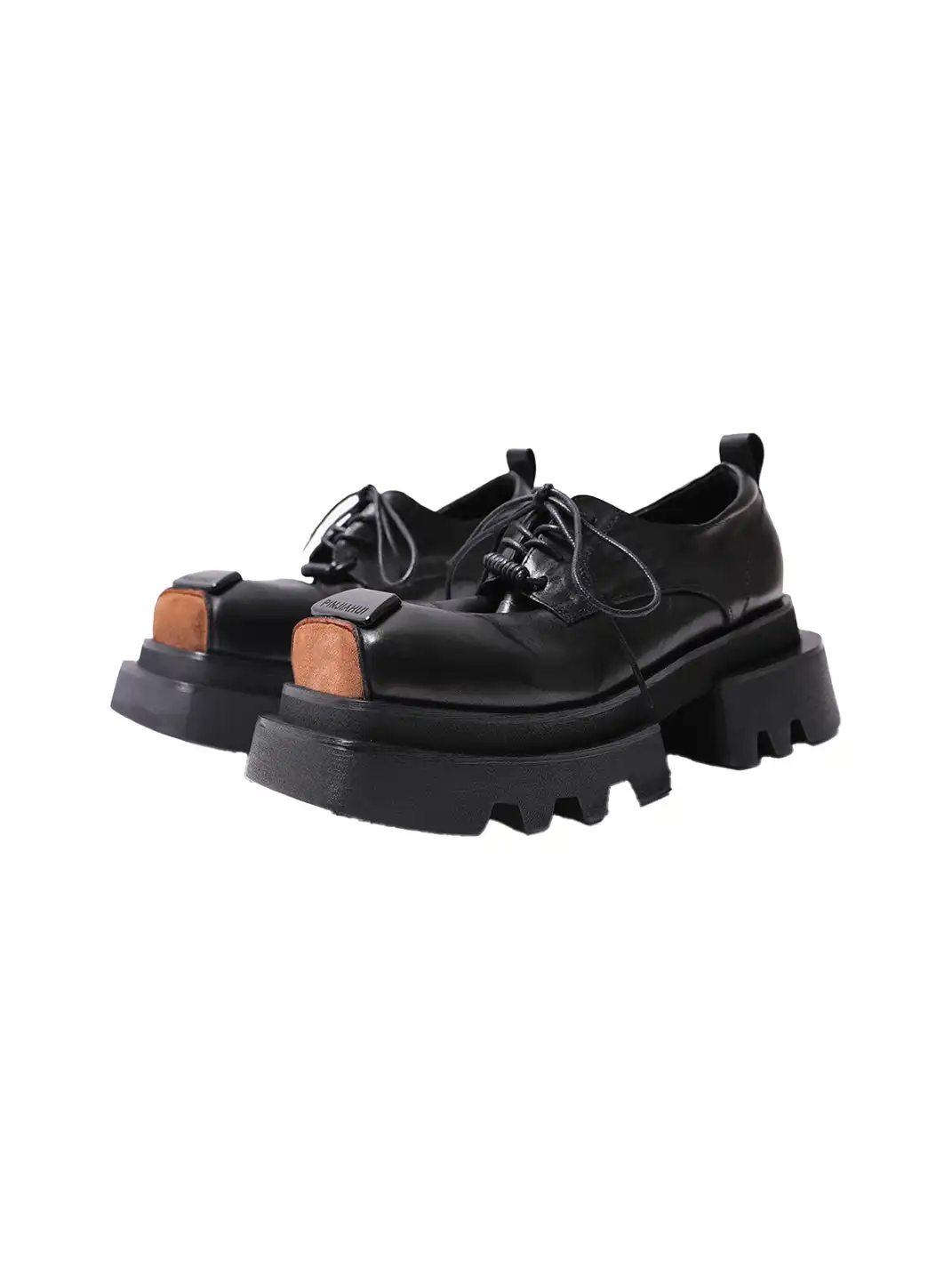 PINJIAHUI | Retro Square-toe Derby Shoes