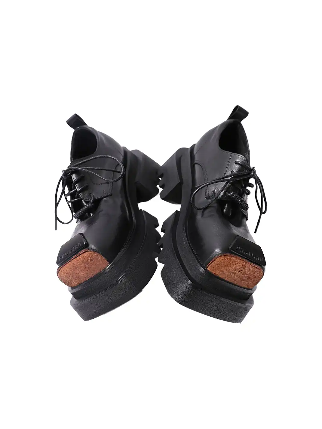 PINJIAHUI | Retro Square-toe Derby Shoes