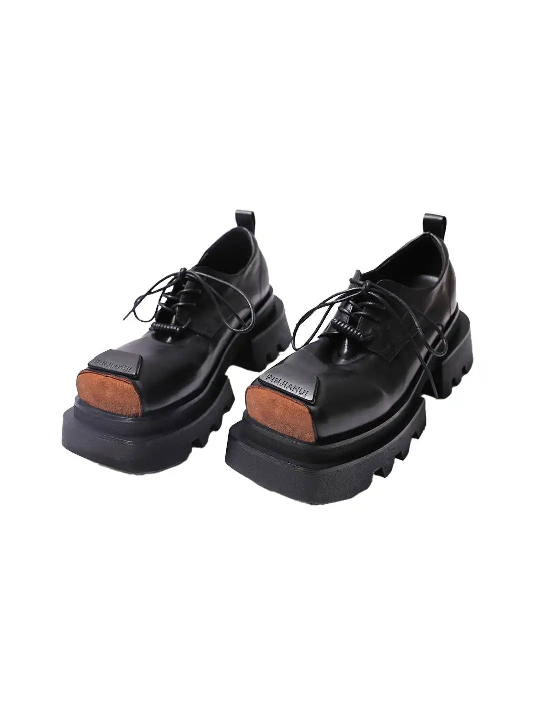 PINJIAHUI | Retro Square-toe Derby Shoes