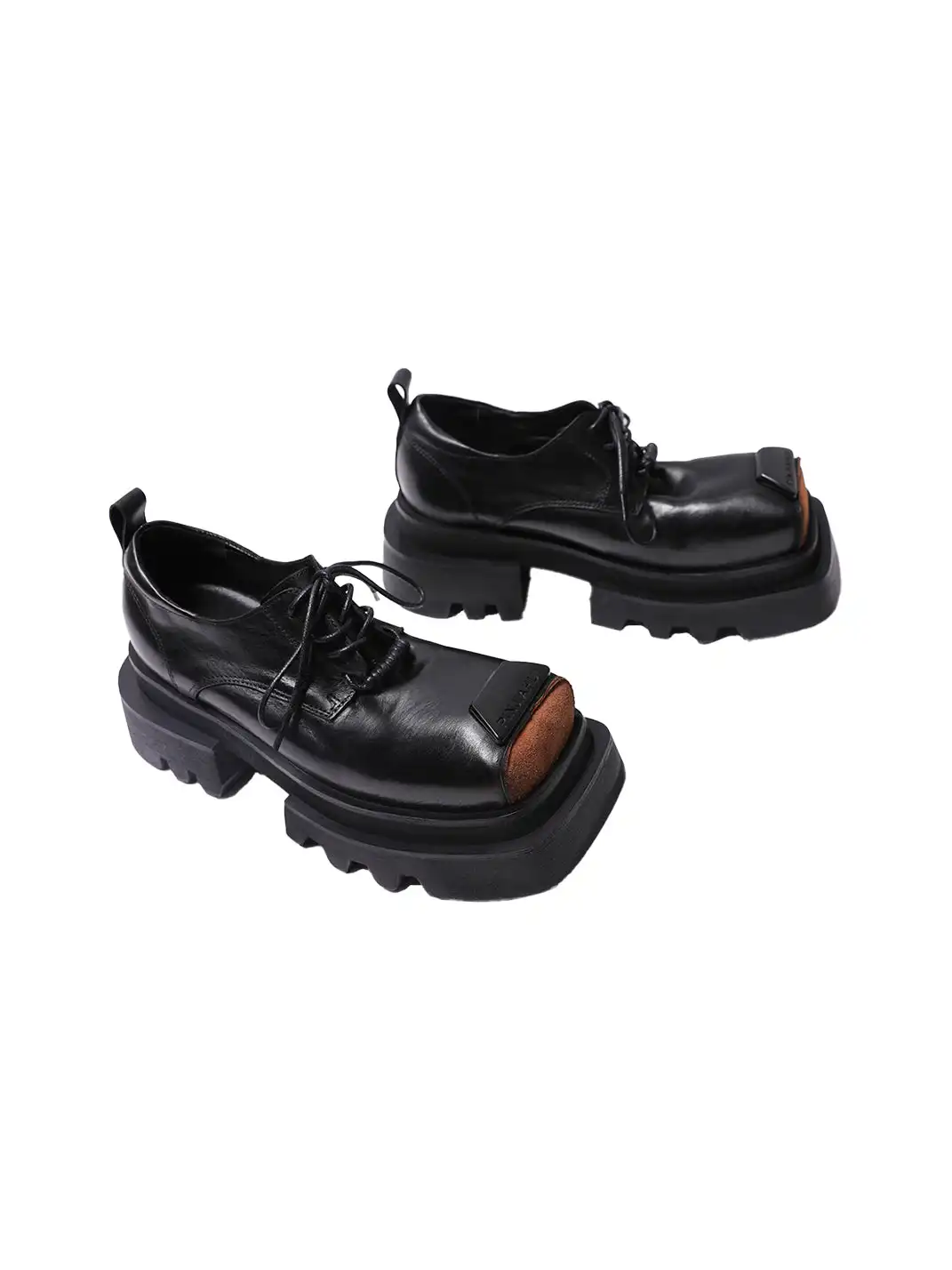 PINJIAHUI | Retro Square-toe Derby Shoes