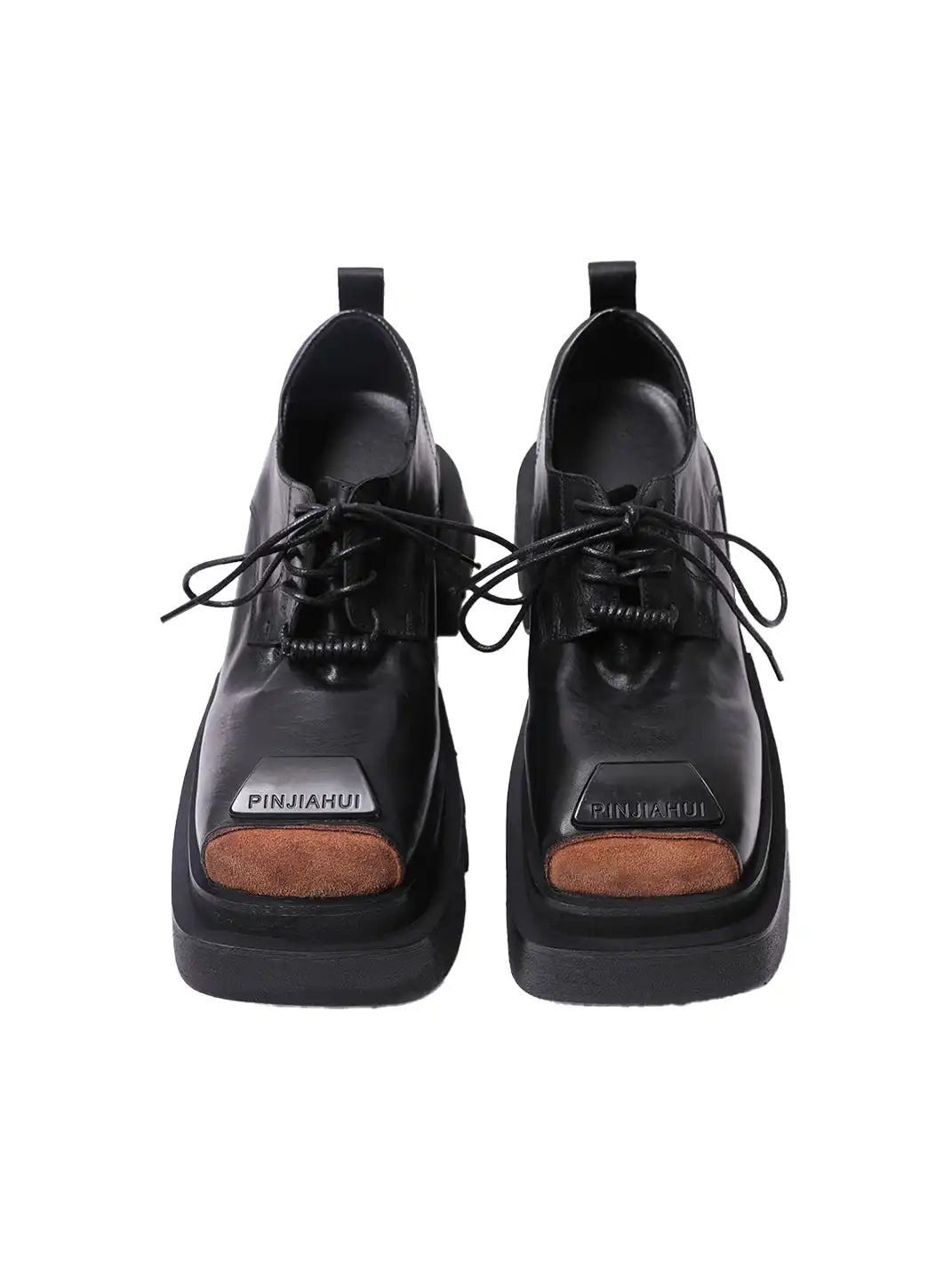 PINJIAHUI | Retro Square-toe Derby Shoes