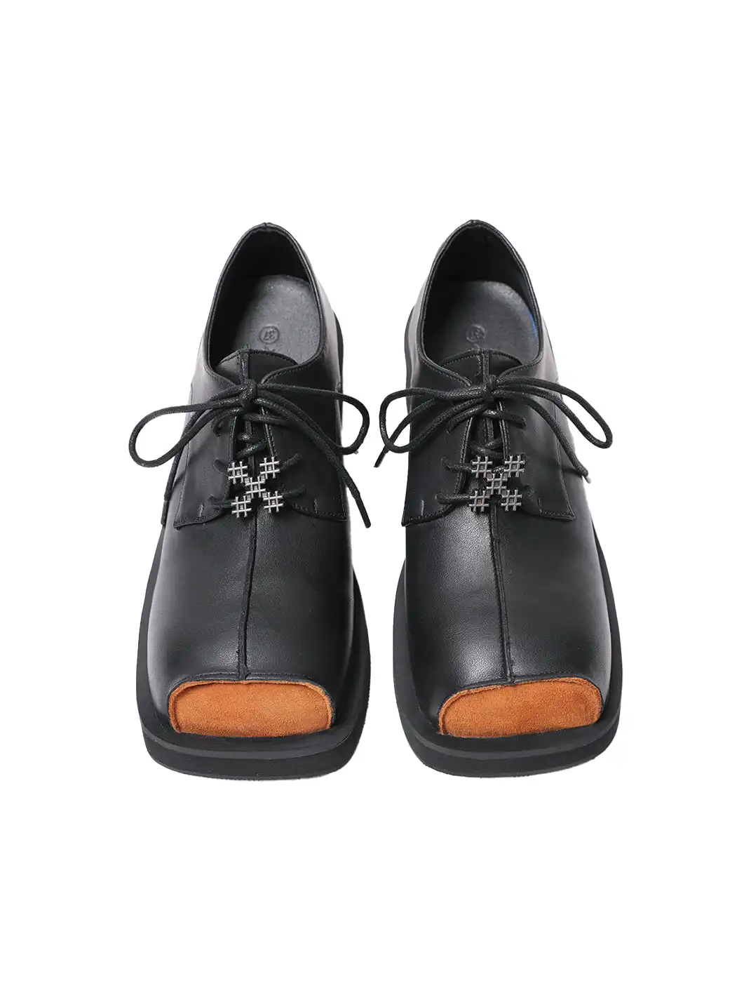 PINJIAHUI | Suede Patchwork Square-toe Derby Shoes