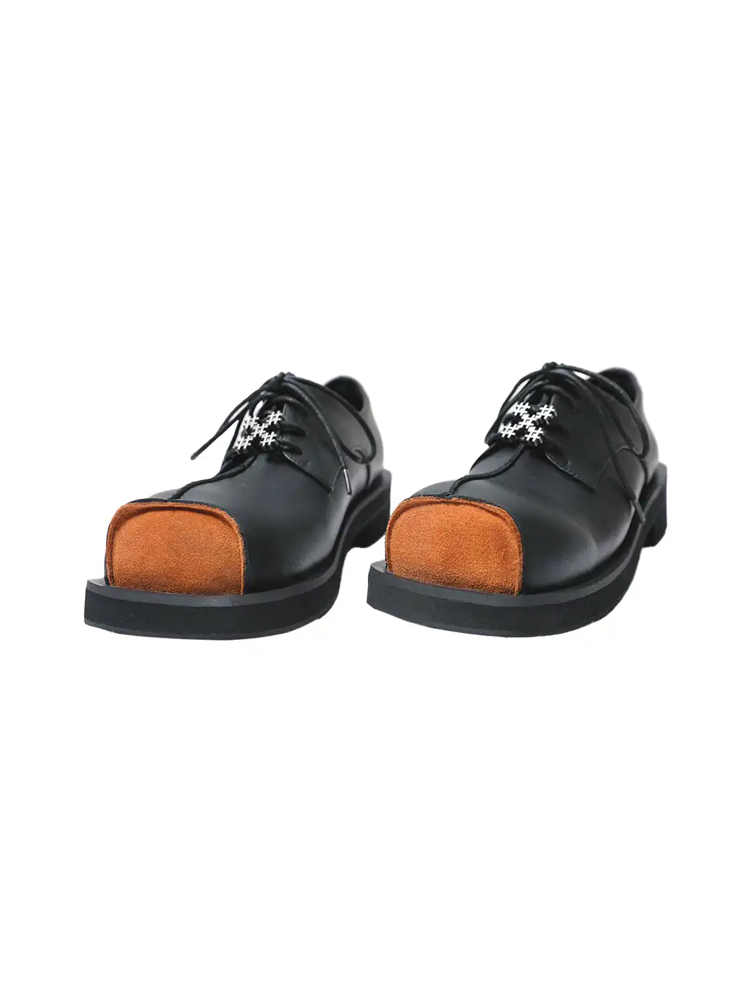 PINJIAHUI | Suede Patchwork Square-toe Derby Shoes