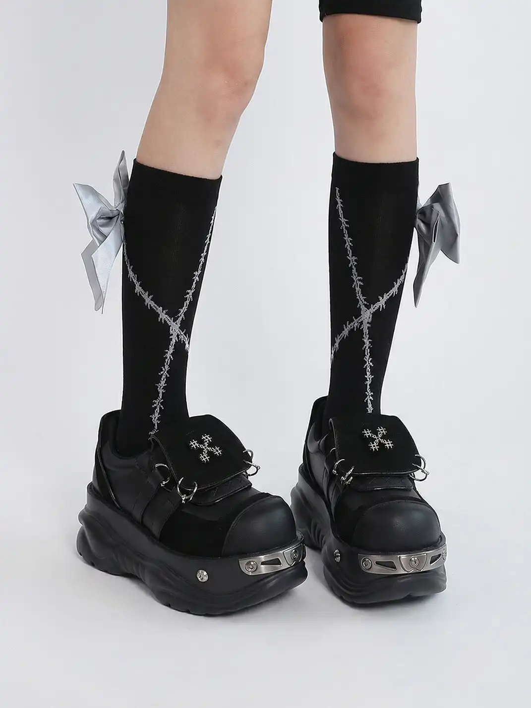 PINJIAHUI | Y2K Metal Punk Platform Shoes