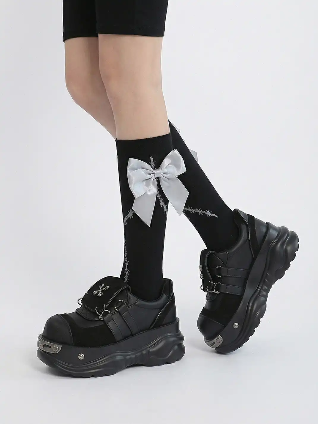 PINJIAHUI | Y2K Metal Punk Platform Shoes
