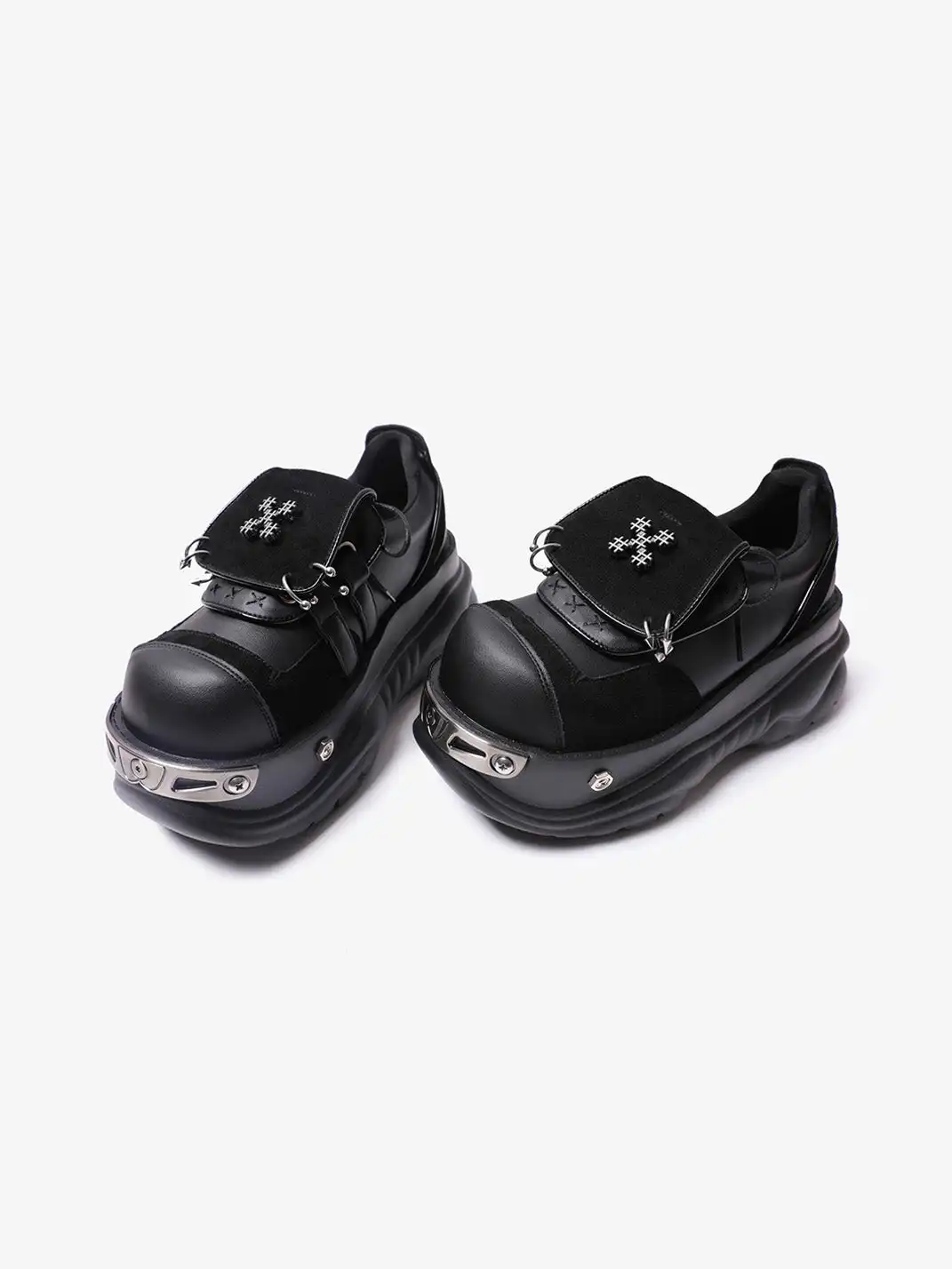 PINJIAHUI | Y2K Metal Punk Platform Shoes