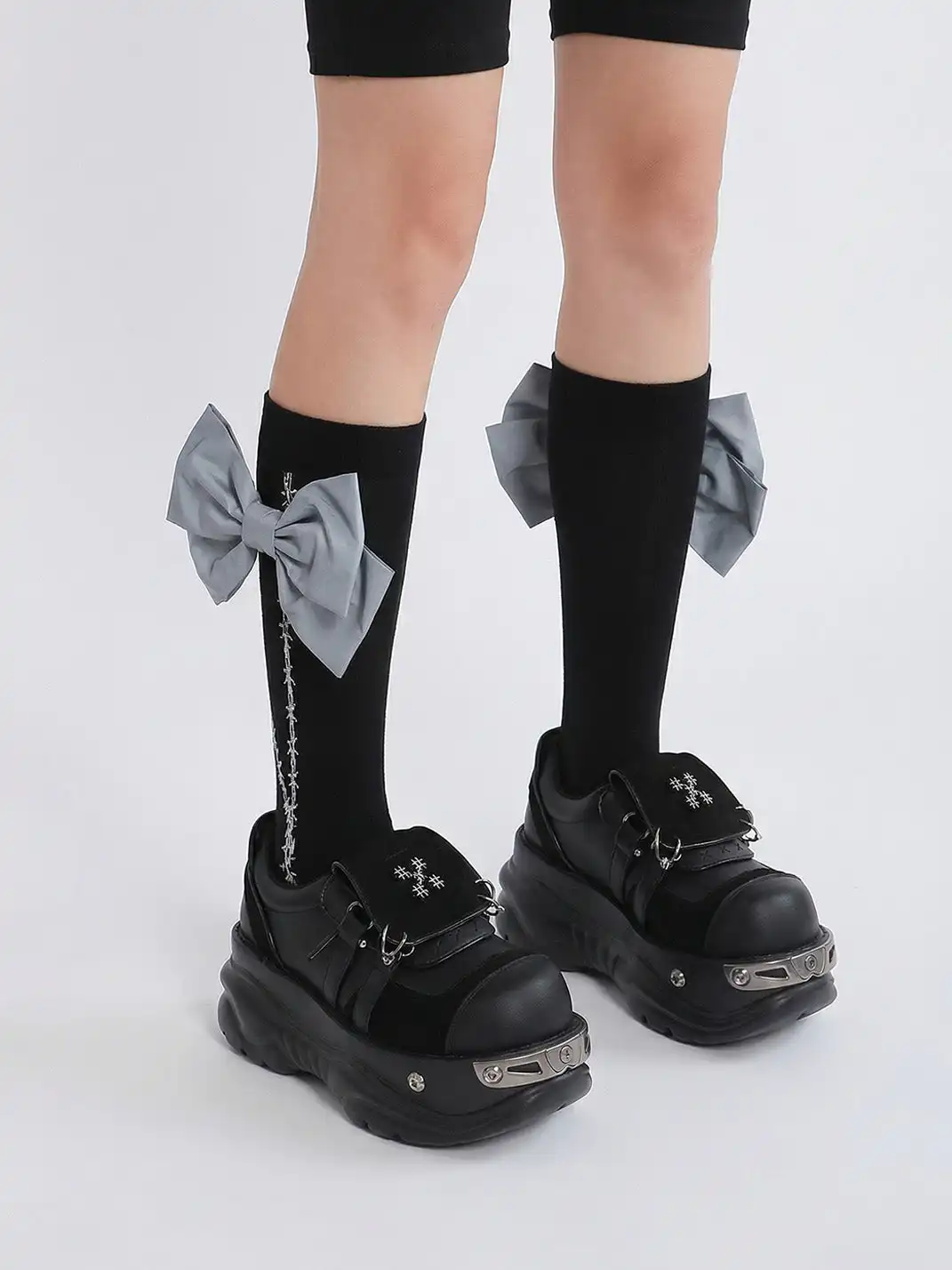 PINJIAHUI | Y2K Metal Punk Platform Shoes