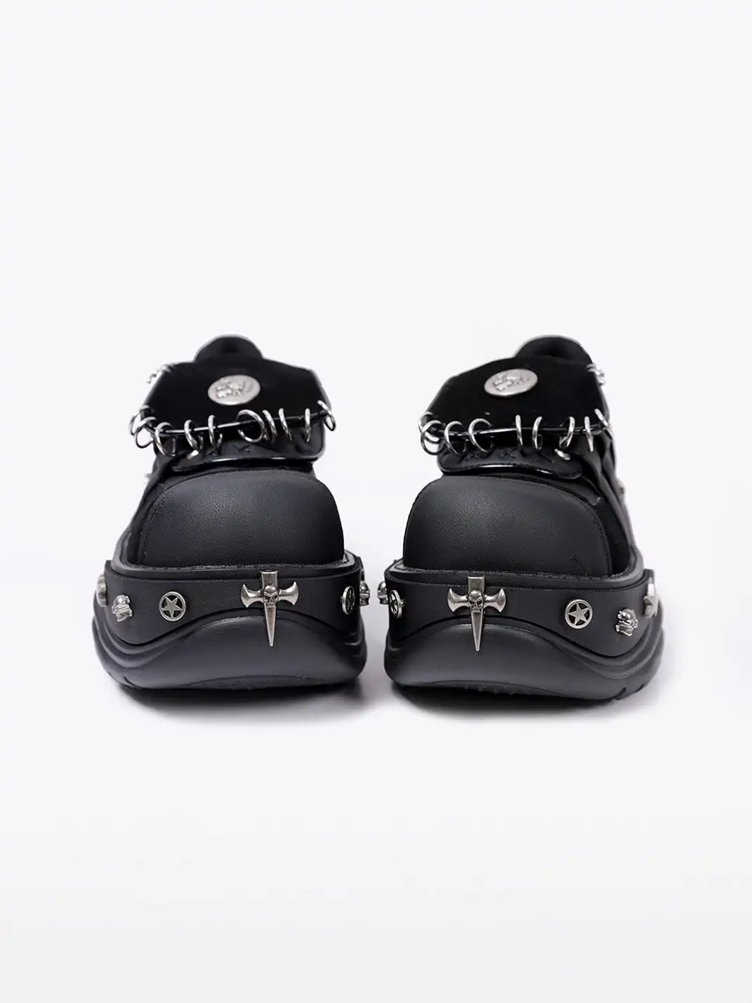 PINJIAHUI | Y2K Metal Detail Platform Shoes