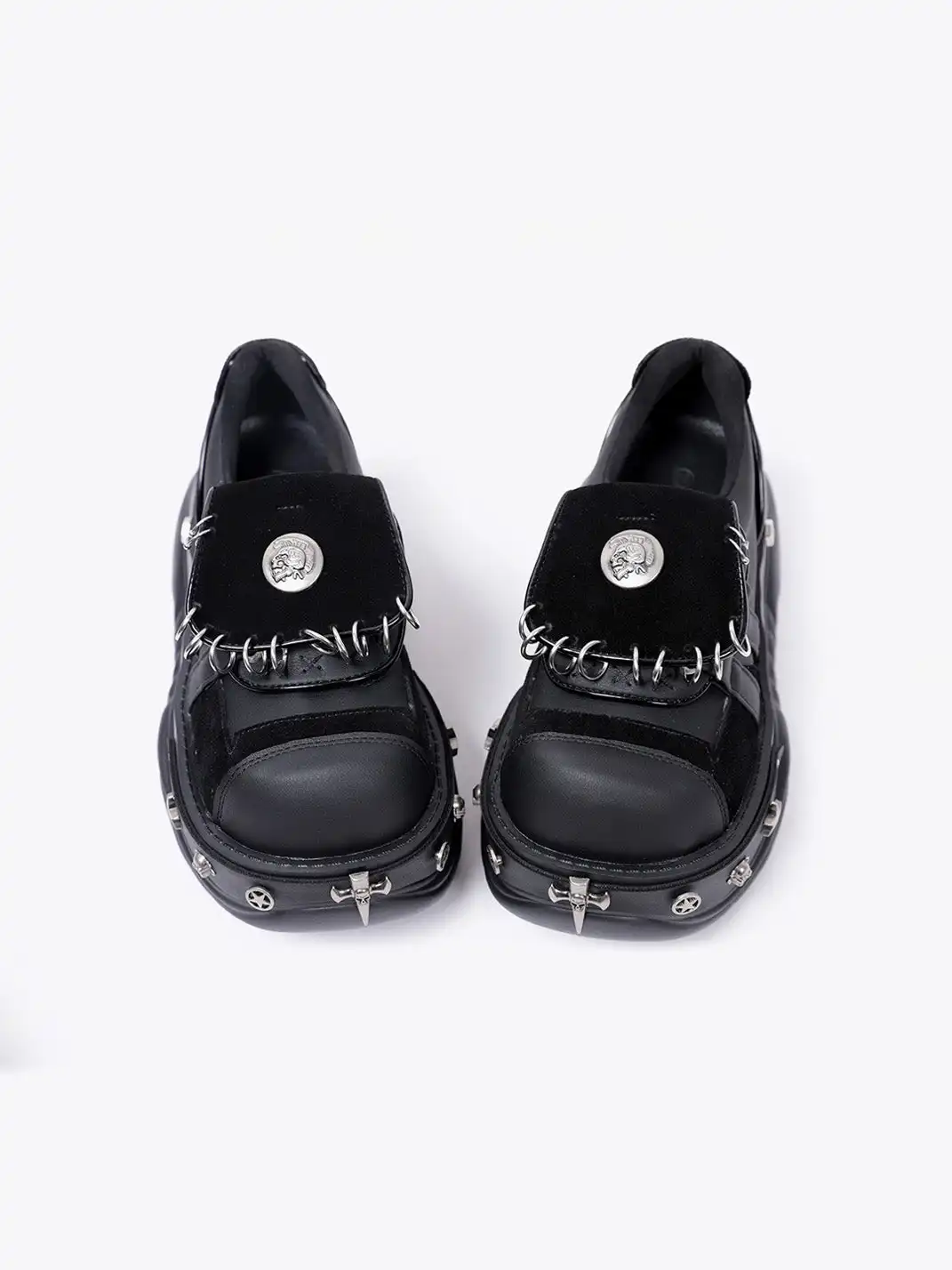 PINJIAHUI | Y2K Metal Detail Platform Shoes