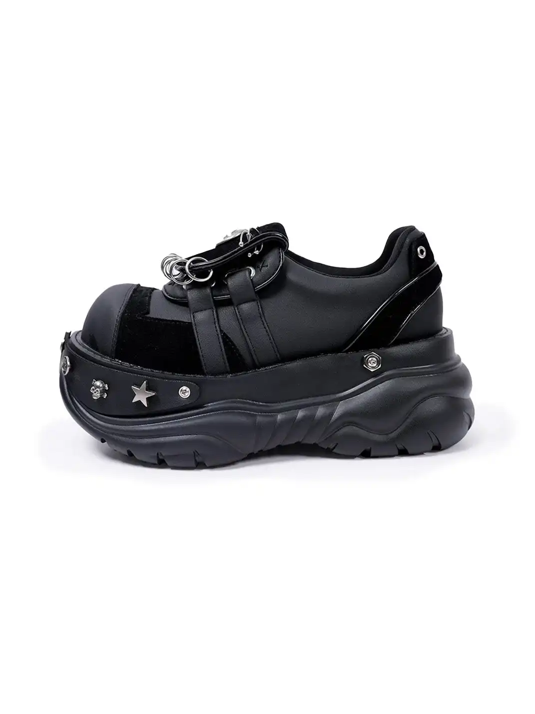 PINJIAHUI | Y2K Metal Detail Platform Shoes