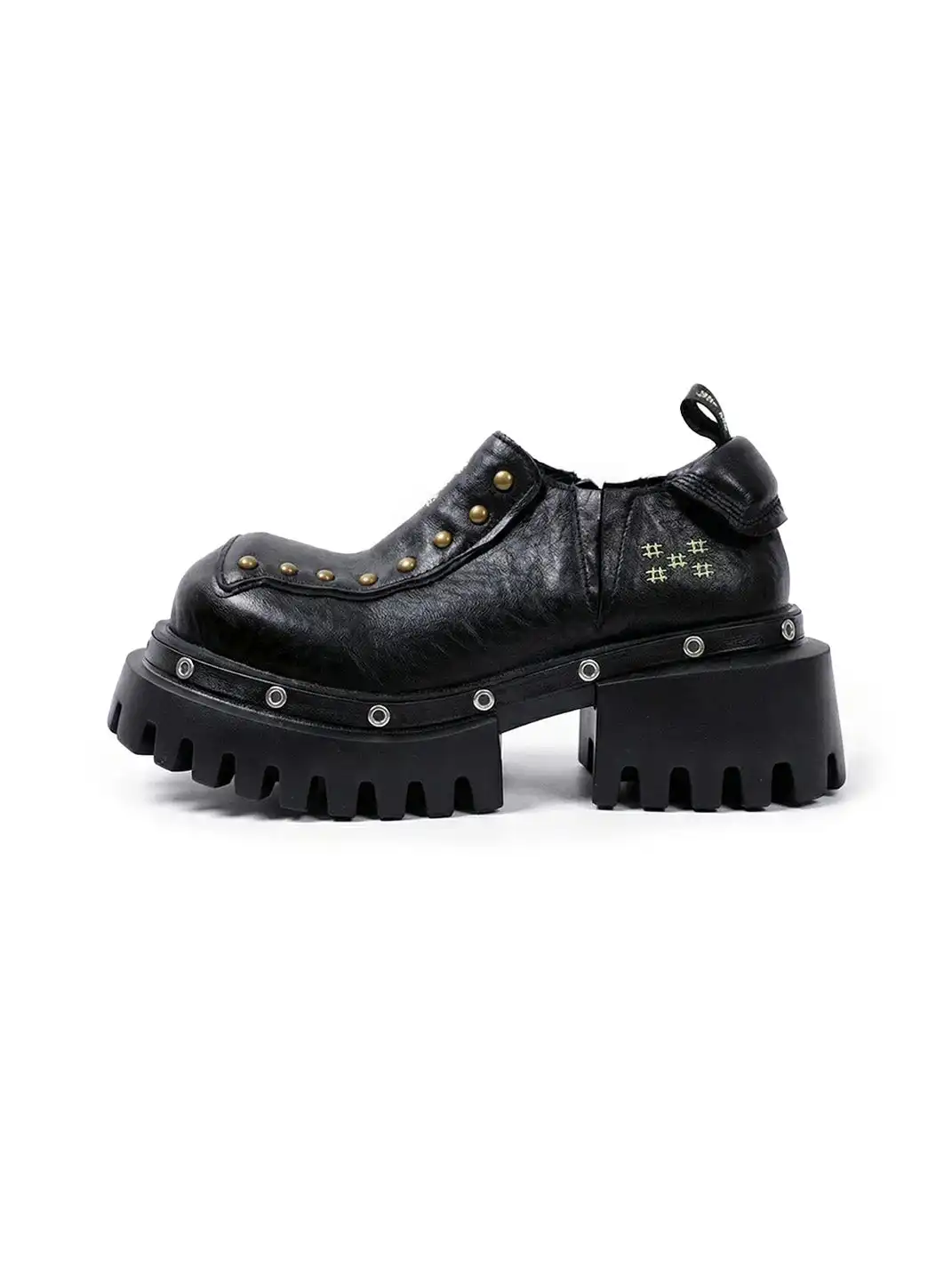 PINJIAHUI | Retro Slip-on Platform Leather Shoes