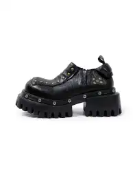 PINJIAHUI | Retro Slip-on Platform Leather Shoes