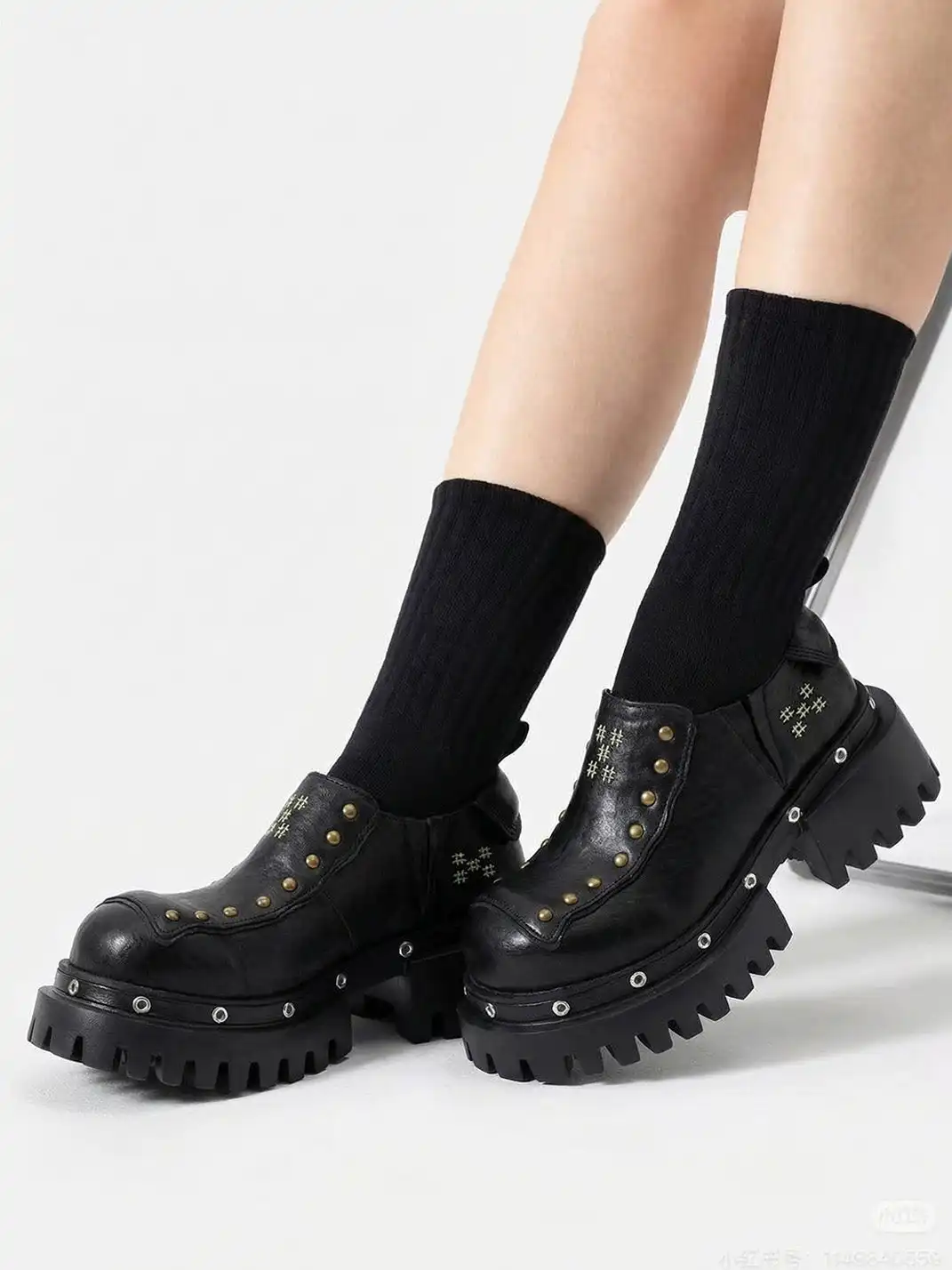 PINJIAHUI | Retro Slip-on Platform Leather Shoes