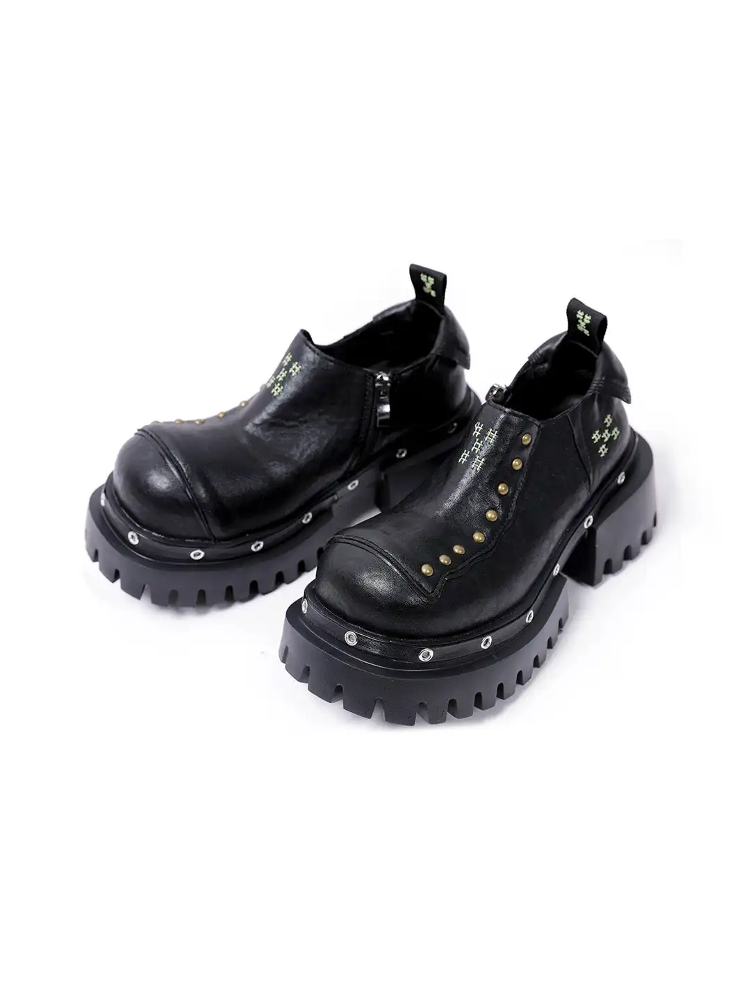 PINJIAHUI | Retro Slip-on Platform Leather Shoes