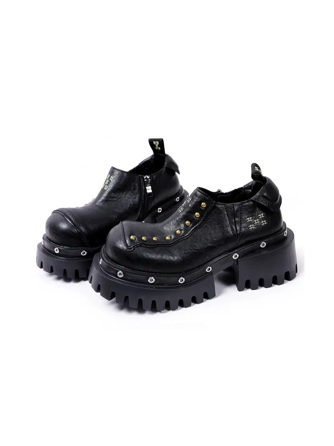 PINJIAHUI | Retro Slip-on Platform Leather Shoes