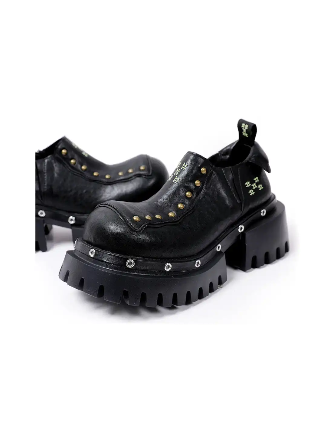 PINJIAHUI | Retro Slip-on Platform Leather Shoes