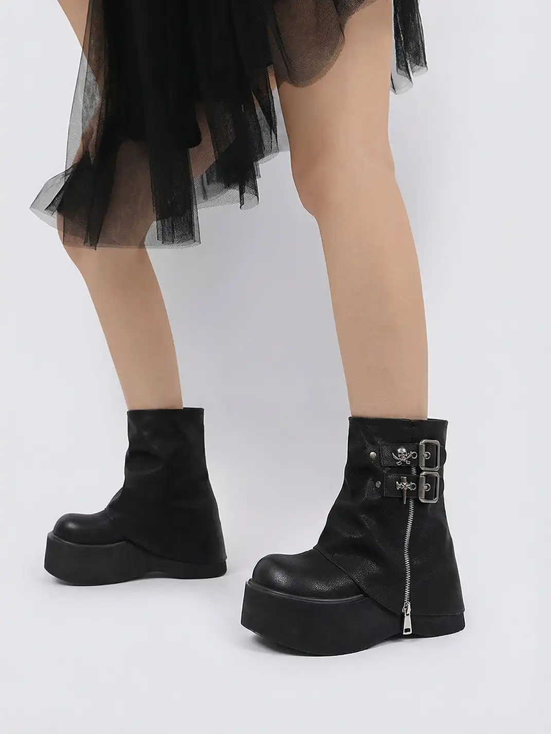 PINJIAHUI | Skull Platform Boots